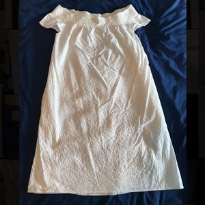 Off-The-Shoulder White Lace Dress